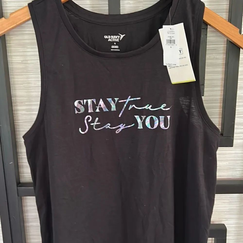 NWT Old Navy active black stay true stay you tank top size S